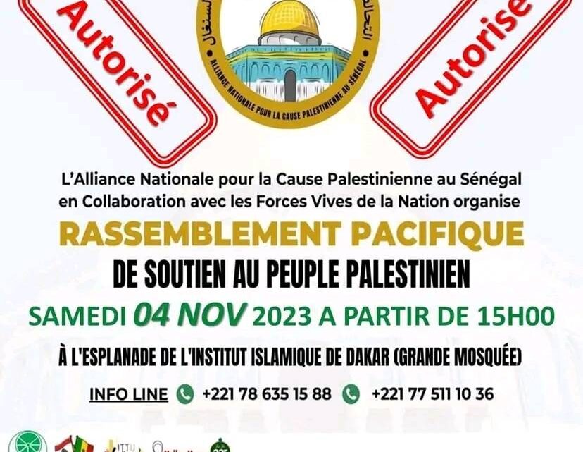 Dakar (Grande Mosquée) : Le Rassemblement Pacifique de soutien au Peuple Palestinien autorisé