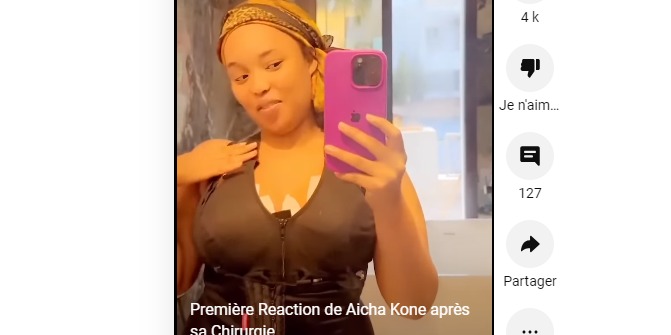 ( Vidéo )Réduction mammaire – Aicha Koné apparaît avec ses nouveaux $eins, satisfaite.